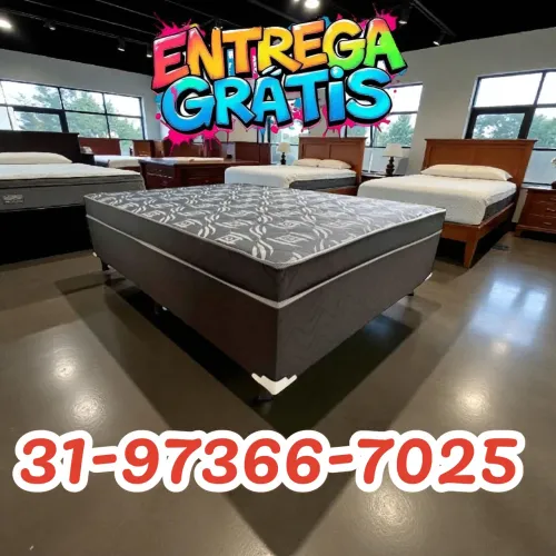 NOVAS / ENTREGA GRÁTIS / CAMA BOX CASAL COM COLCHÃO D33 FIXO