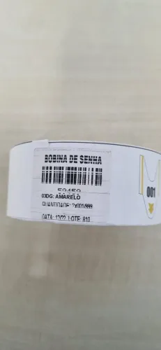 27 unid Bobina Senha 2 dígito 20x01/99 - cor preta e amarela - 27 unidades