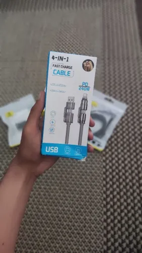 Cabo 4 em 1 Fast Charge 240W USB / Type-C / Lightning - NEXT IMPORTADOS