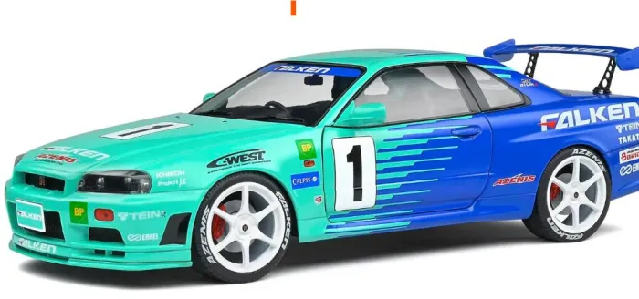 miniatura nissan skyline gtr 1999 solido 1:18