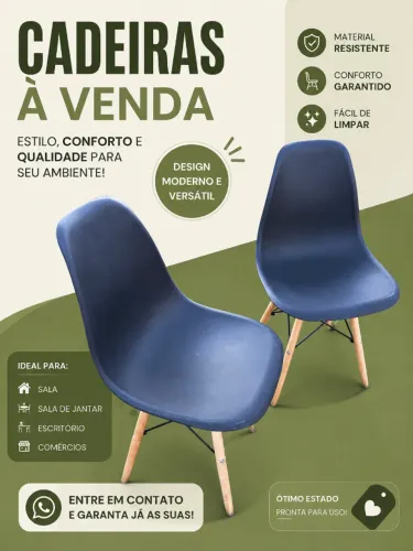 Conjunto com 2 Cadeiras Eiffel Pretas