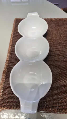 Petisqueira de porcelana (tripla)