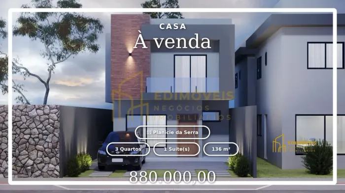 Casa com Acabamento de Alto Padrão em Planície da Serra Venha Conhecer!