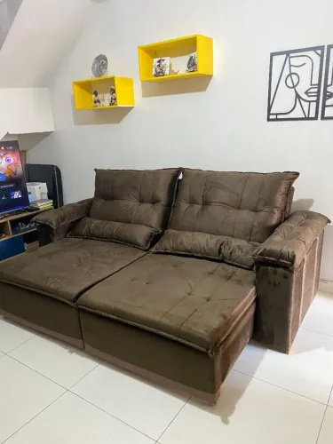 Sofá retrátil e reclinável RD móveis 2,30 de Largura