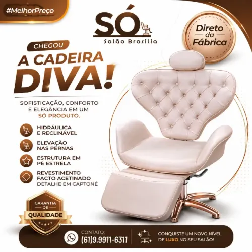 Cadeira Diva para Salão - Sofisticação, Conforto e Luxo Direto da Fábrica!