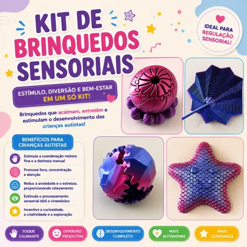 Kit Impressão 3D, Brinquedos Sensoriais Para Autistas