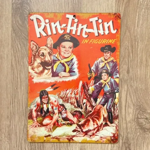 Quadro vintage, tema filme Rin Tin Tin em mdf 