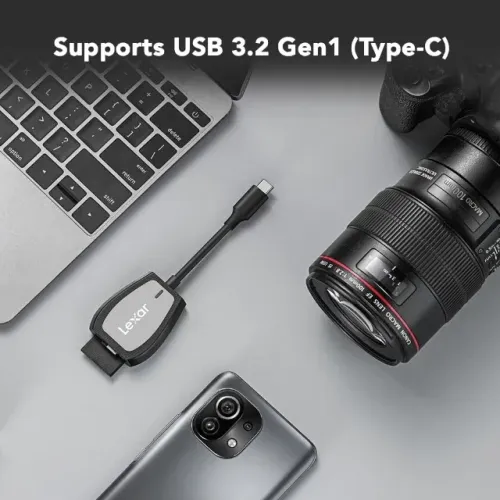 Leitor de Cartões SD e microSD Lexar USB-C Dual Slot - Lacrado
