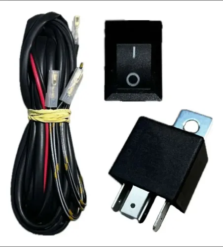 Kit de Instalação Chicote + Relé + Botão para Farol de Milha Universal