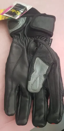 Par de Luvas para motociclistas - RACER X-11 em Couro e, proteção para mãos, dedos e punho