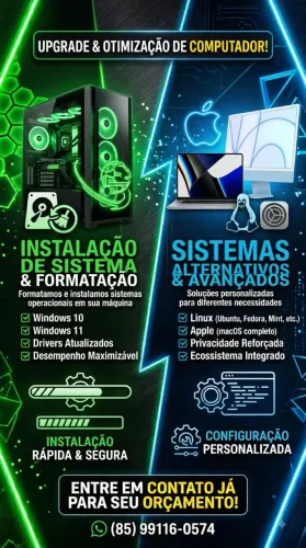 Formatação e instalação de sistemas e pacote office