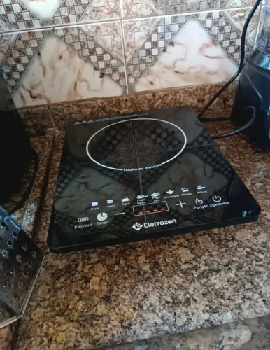Cooktop De Indução 1 Boca Preto Com Trava De Segurança Painel Touch Screen