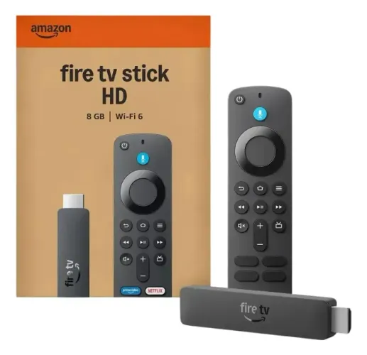 Fire Tv Stick Hd Amazon 8gb Wi-fi 6 Com Controle Alexa Voice Preto De Voz