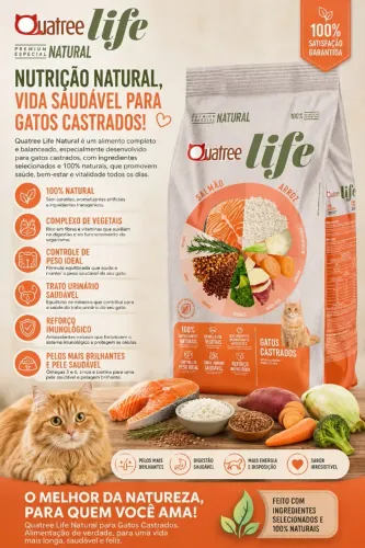 Lemos Ração Quatree Life Gato Castrado Salmão 20KG