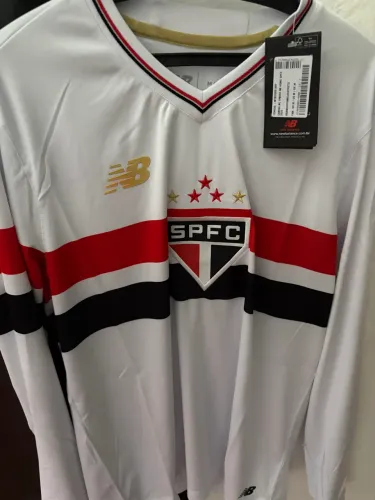 Camisa São Paulo FC 2025 New Balance - Manga Longa - Titular - Nova com Etiqueta