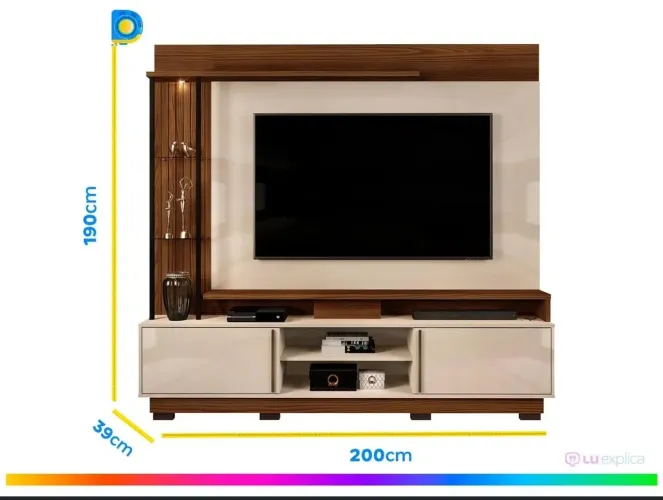 Painel/Rack com Luz para TV até 70? - Novo