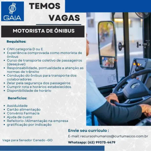 MOTORISTA ÔNIBUS - SENADOR CANEDO