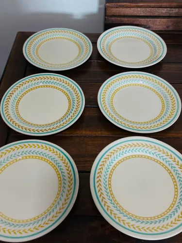 Conjunto 6 pratos porcelana