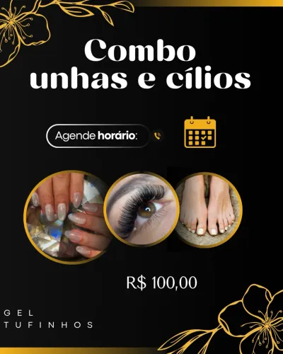 Combo cílios e unhas