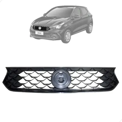 Grade Dianteira Parachoque Radiador Fiat Argo 2016 A 21 Preto Fosco