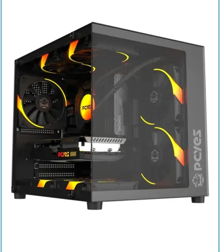Gabinete Gamer Pcyes Forcefield Mini Black Vulcan