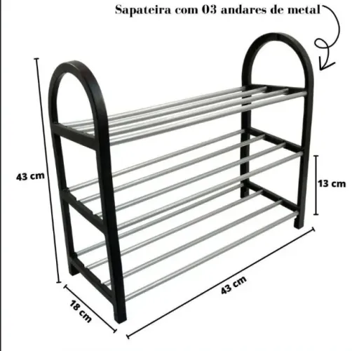 Sapateira Organizadora Multiuso (3 Andares de Metal)