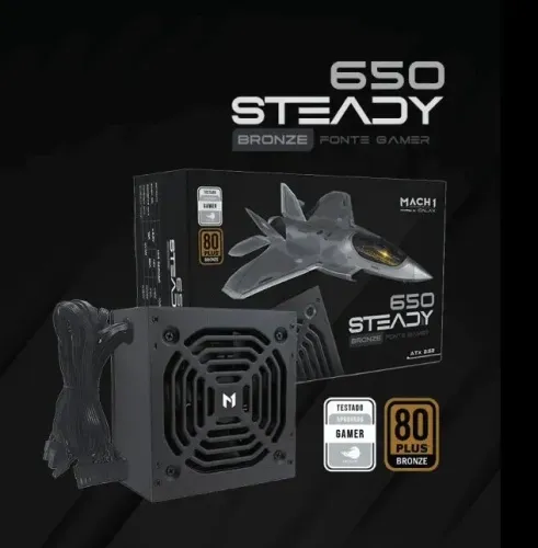 Fonte Real Mach1 Steady 650W 80 Plus Bronze - Produto Novo (Lacrado)