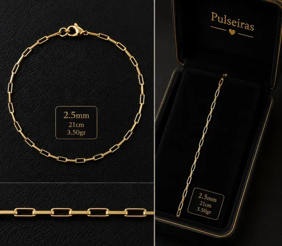 Pulseira Tijolinho em Ouro 18K 750