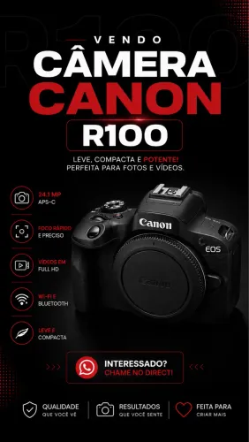 VENDE-SE CÂMERA FOTOGRÁFICA CÂNON R100