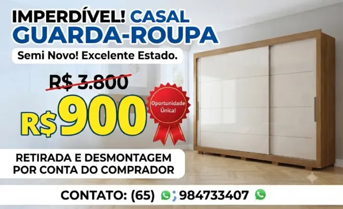 Guarda roupa casal ,semi novo !