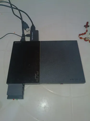 ? PS2 Slim + Controle Sem Fio + adaptador HDMI