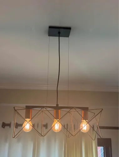 Conjunto de 2 luminárias pendentes estilo industrial cor preto com bocal em bronze 
