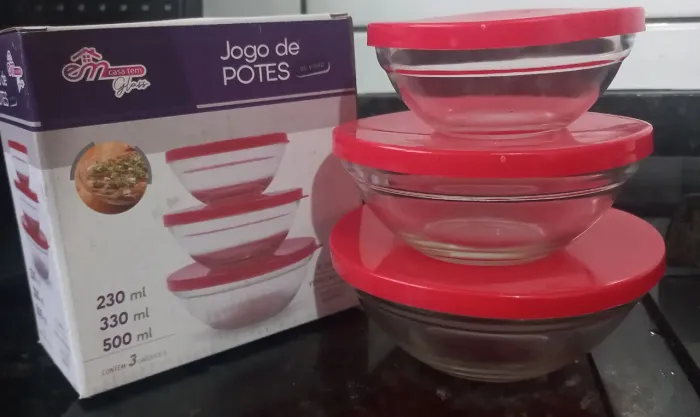 Kit potes de vidro