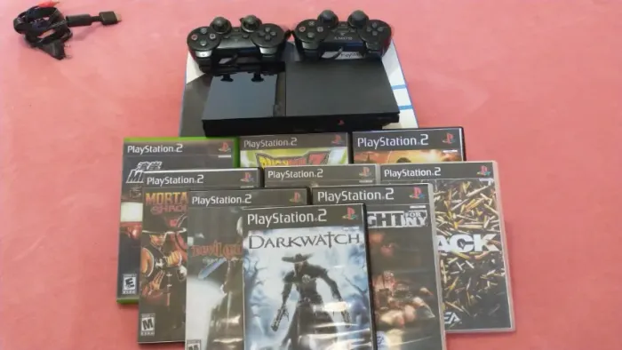 PS 2 + Caixa + 2 controles + 9 jogos