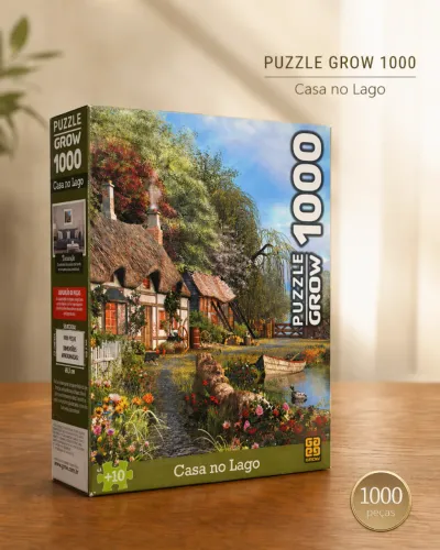 Quebra-Cabeça Grow Casa no Lago 1000 Peças Completo