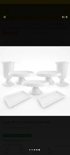 Kit Festa 3 boleiras Slim - 2 vasos - 2 bandejas decoração