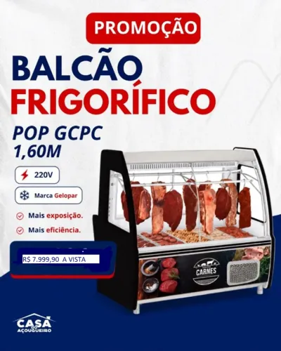 Balção frigorifico pop gcpc 1,60m 220v Gelopar