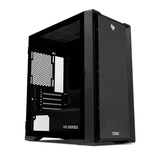 Gabinete Gamer Pichau HX550 B, Mid-Tower, Lateral de Vidro, Com 3 Fans, Preto