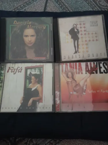 4 CDs Originais MPB Vozes Femininas - Marisa Monte, Daniela Mercury, Fafá, Tânia Alves