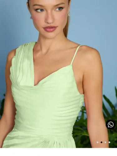 Vestido plissado seda