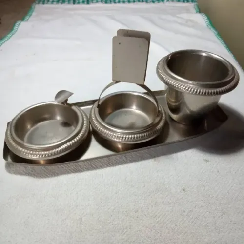 Copos de metal, pá de cobre, conjunto inox fumante