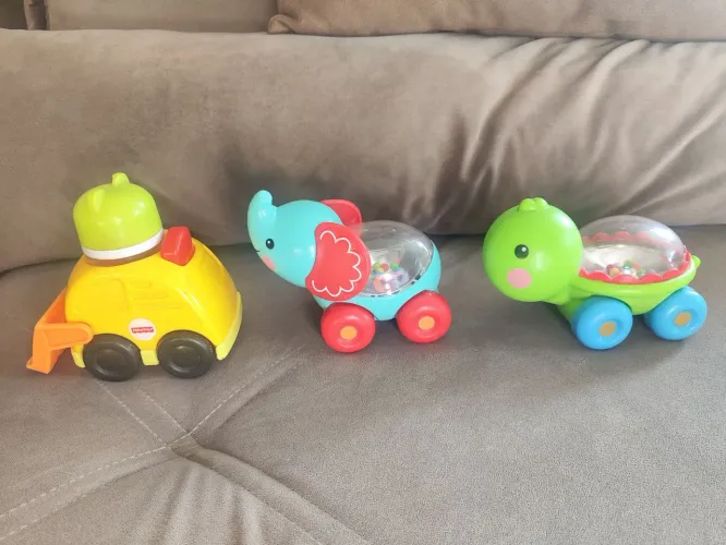 Brinquedos Fisher Price Tartaruga Elefante Escavadeira