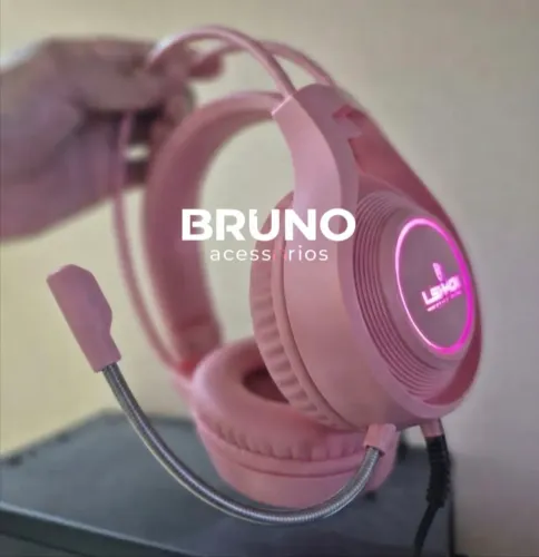 Headset Gamer lehmox led confortável com microfone