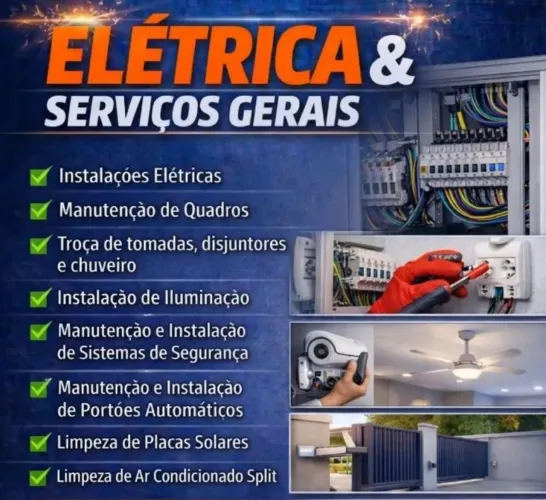 Eletricista manutenção, instalação e automação