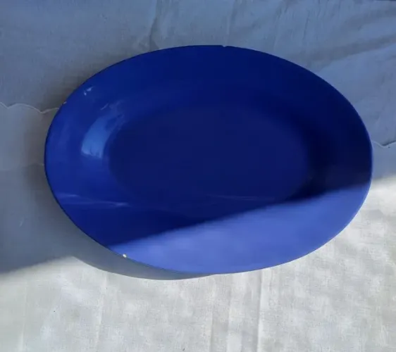 Travessa em ceramica azul conforme fotos