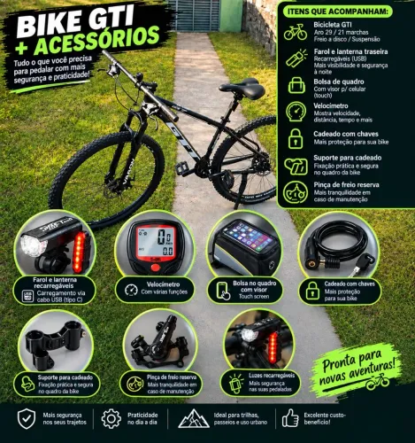 BICICLETA GTI + ACESSÓRIOS