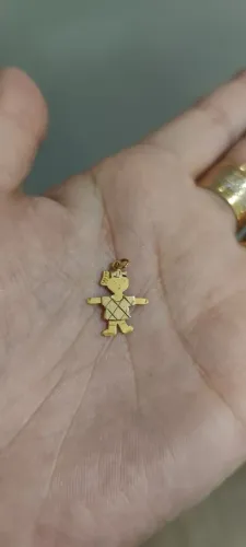 OPORTUNIDADE!!!  Pingente de Menina em Ouro 18k- 750 com Detalhe Em Ouro Branco