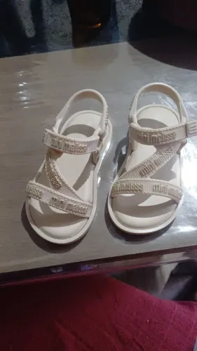 Sandália Mini Melissa Stripes Original - Bege