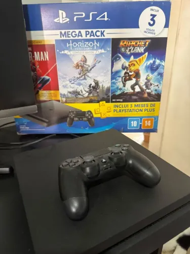 Playstation 4 Slim 1tb + 3 jogos