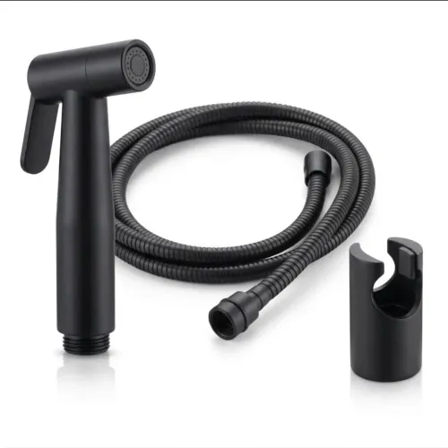 Ducha Higiênica Completa Preta Com Mangueira 1,5m e Suporte - Nova